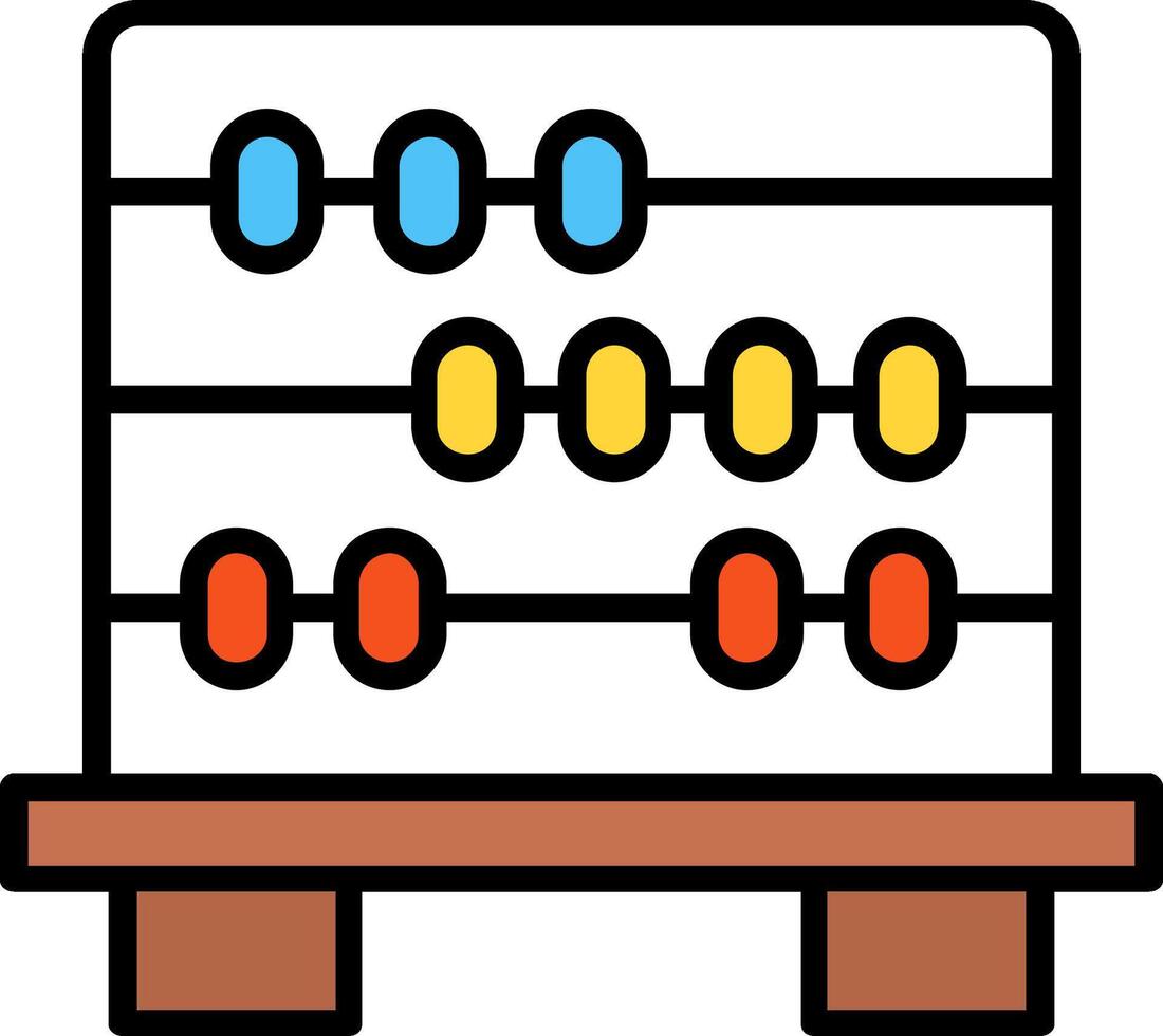 Abacus Line Filled Icon vector