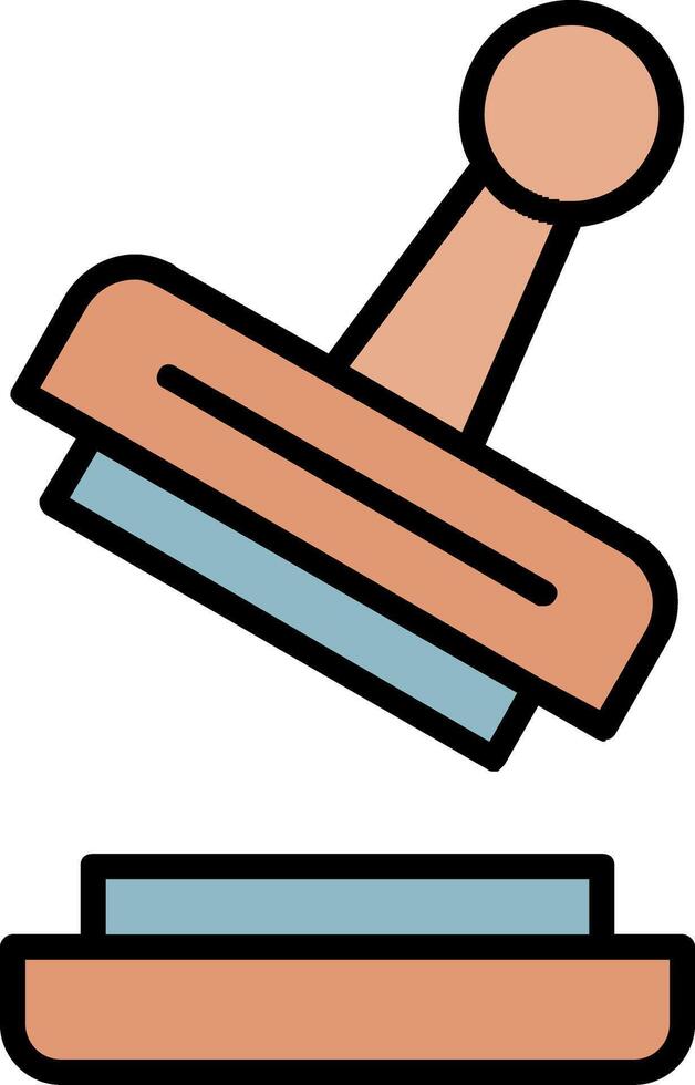 Stamp Line Filled Icon vector