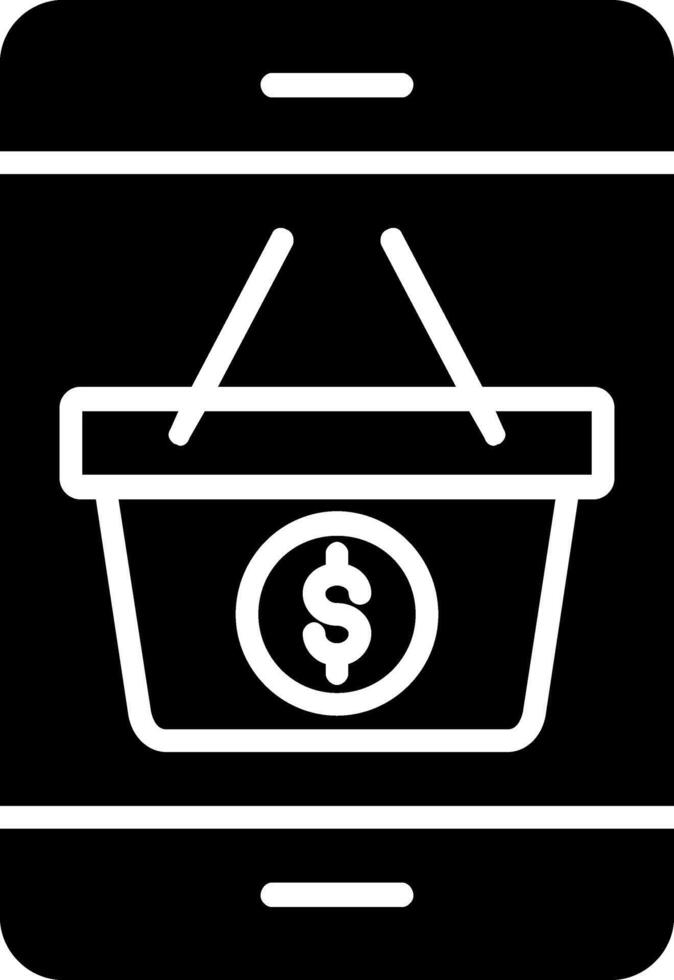 Mobile Shopping Glyph Icon vector