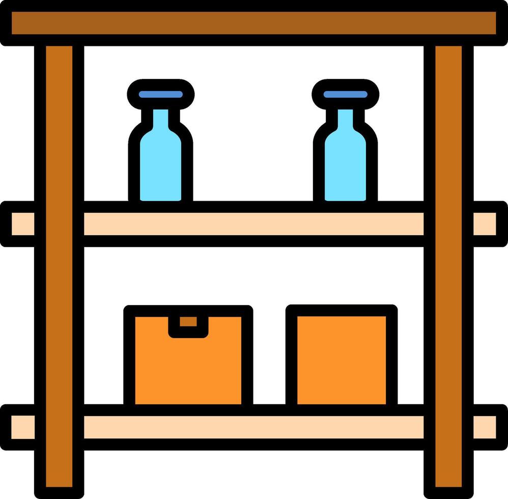 Shelves Line Filled Icon vector