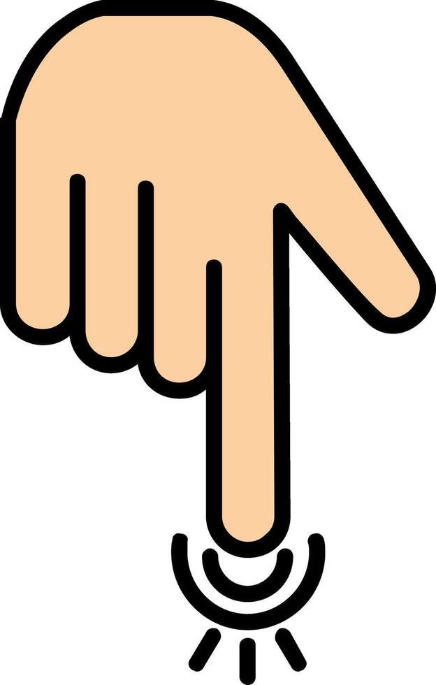 Pointing Down Line Filled Icon vector
