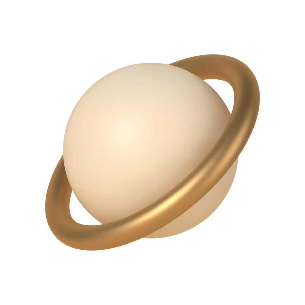 esfera dentro dorado 3d anillos modelo. geométrico forma Saturno en de moda boho minimalista diseño. vector