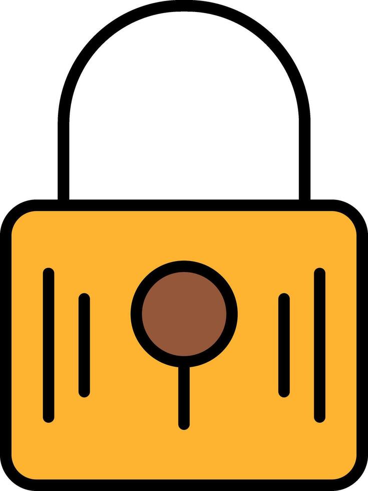 Padlock Line Filled Icon vector