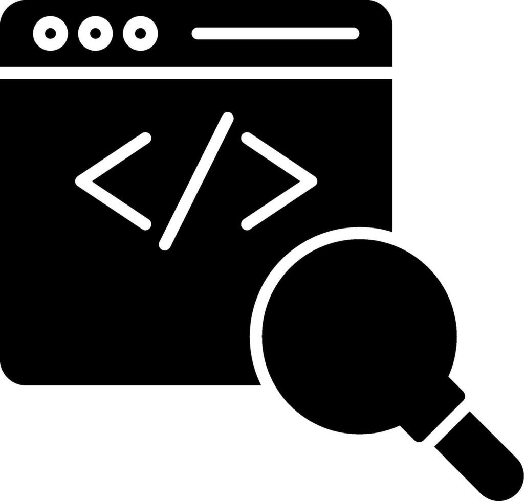código revisión glifo icono vector