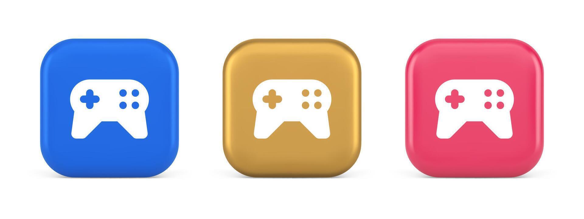 gamepad controlador virtual juego de azar conectar botón palanca de mando joypad web aplicación 3d realista icono vector