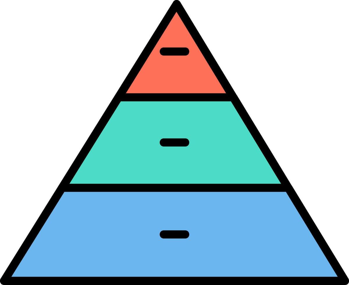 Pyramid Charts Line Filled Icon vector