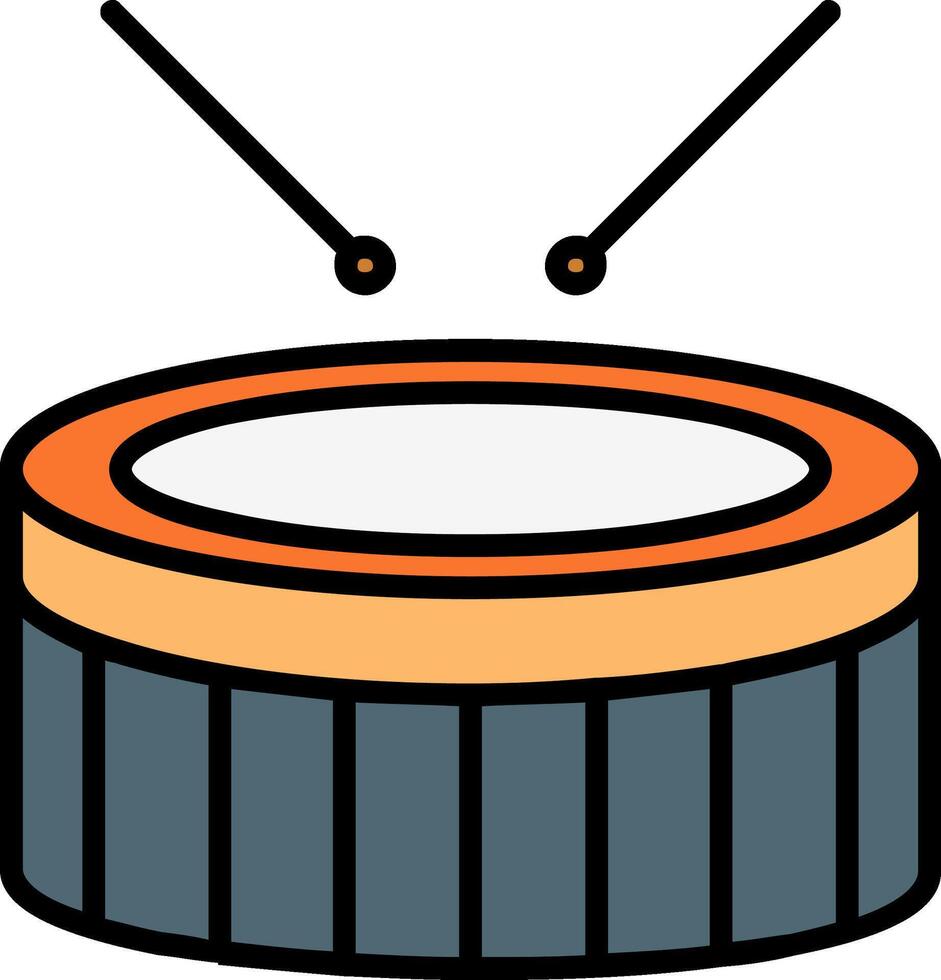 Snare Drum Line Filled Icon vector