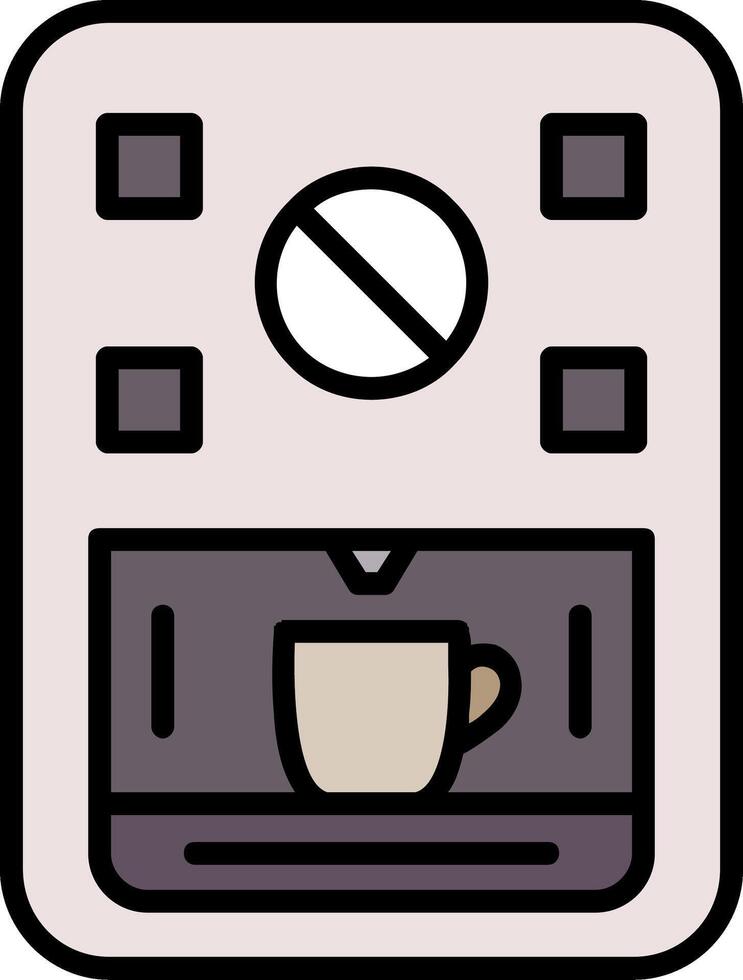 Coffee Machine Line Filled Icon vector