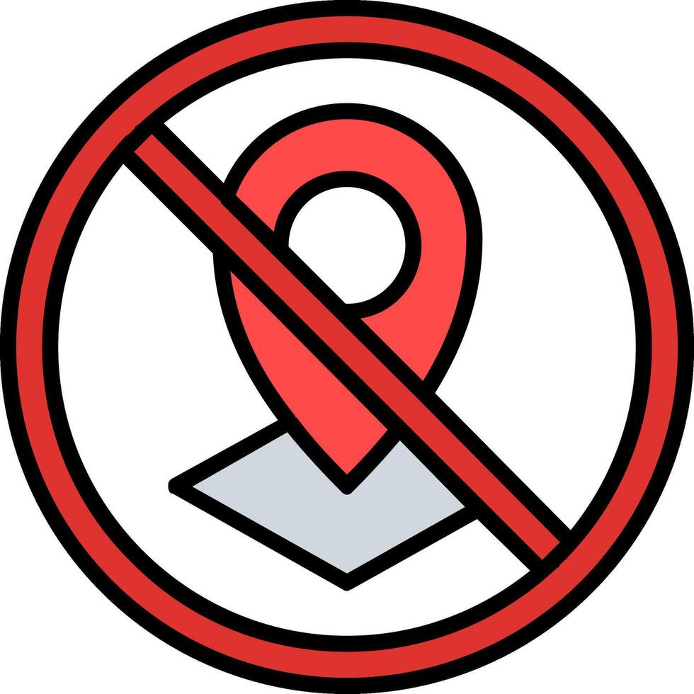 Prohibited Sign Line Filled Icon vector