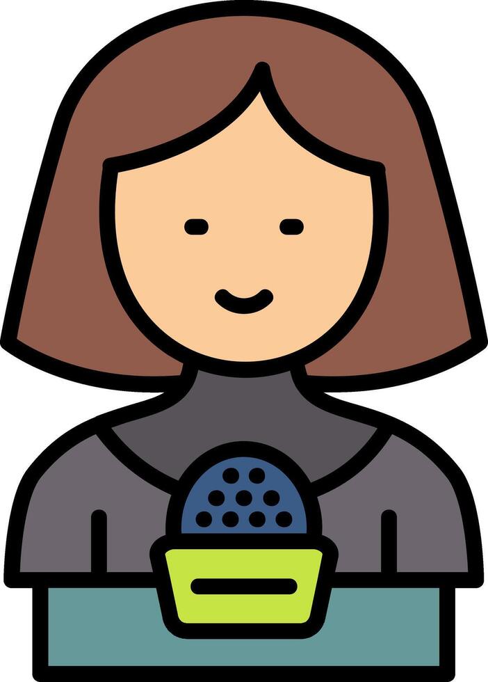 Journalist Line Filled Icon vector