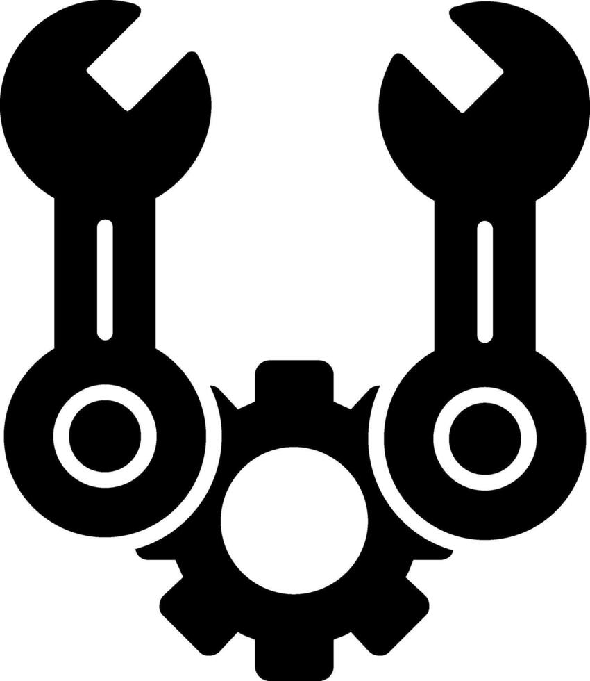 Spanner Glyph Icon vector