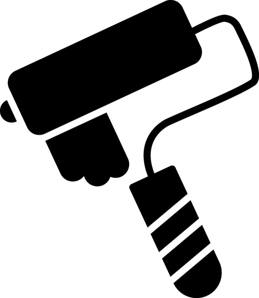 Paint Roller Glyph Icon vector