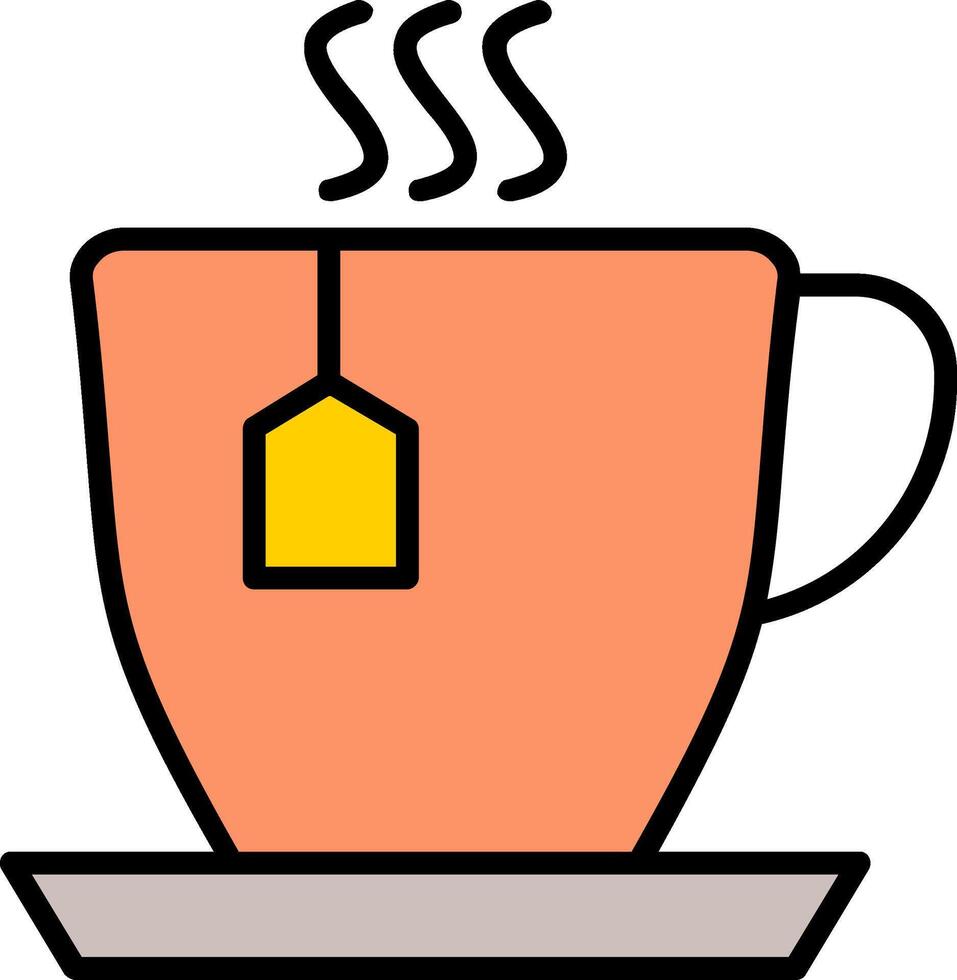 Cup Of Tea Line Filled Icon vector