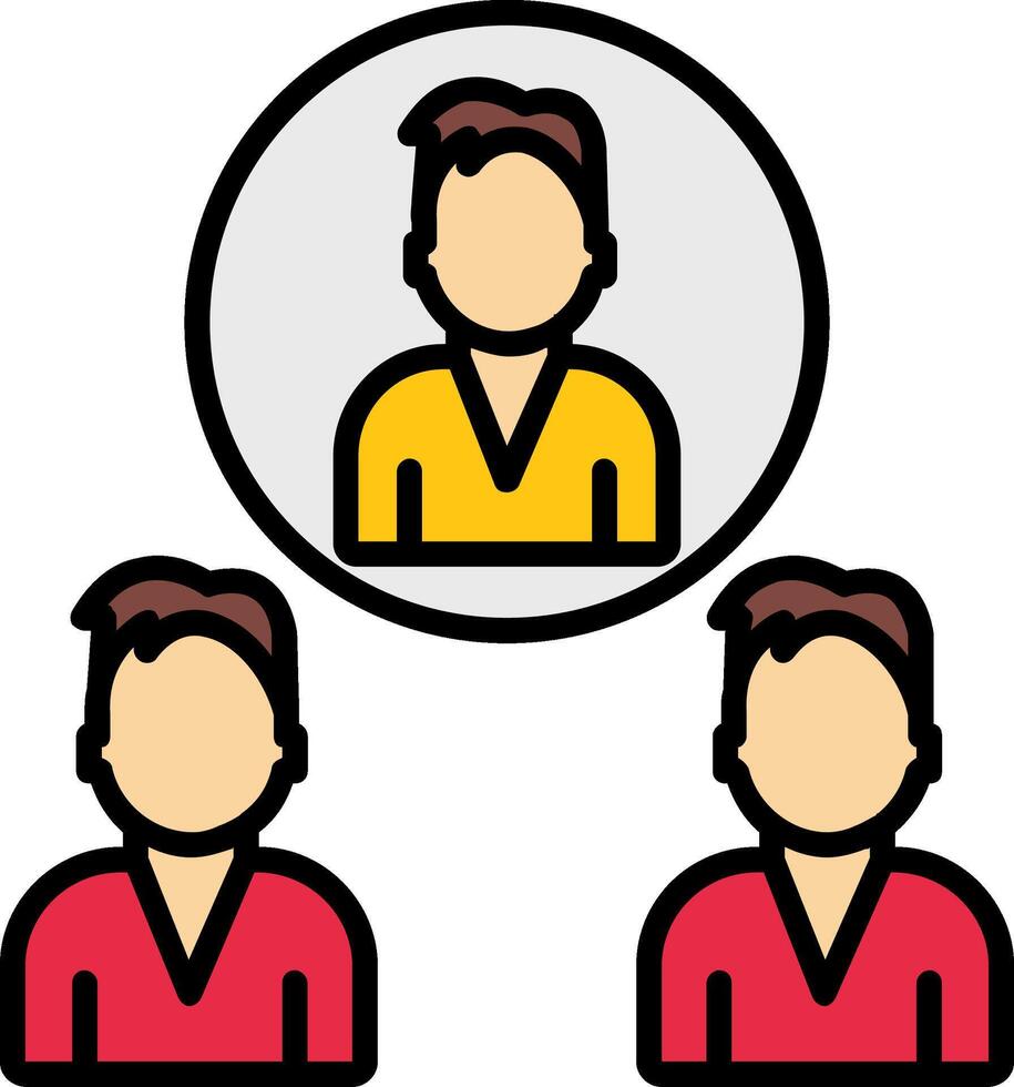 Leader Search Line Filled Icon vector
