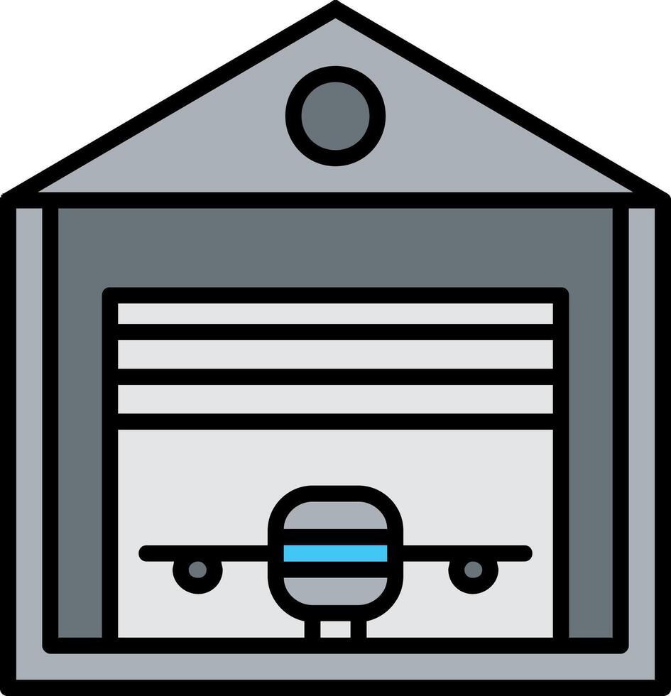 Hangar Line Filled Icon vector