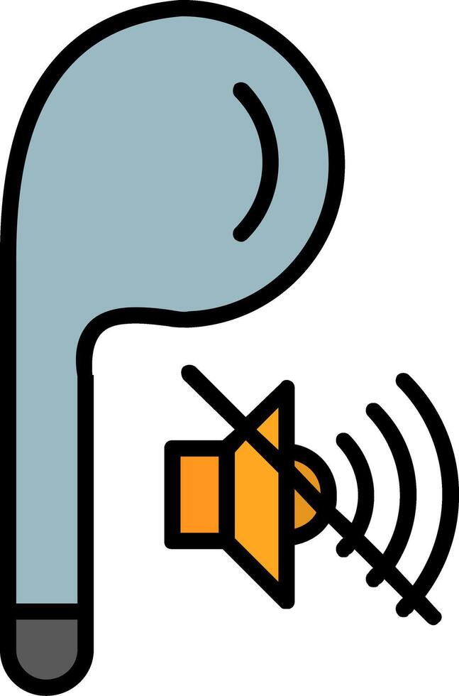 Earbud Line Filled Icon vector