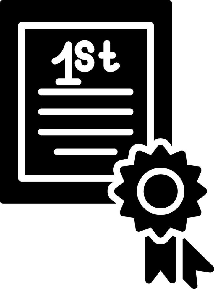 Certificate Glyph Icon vector