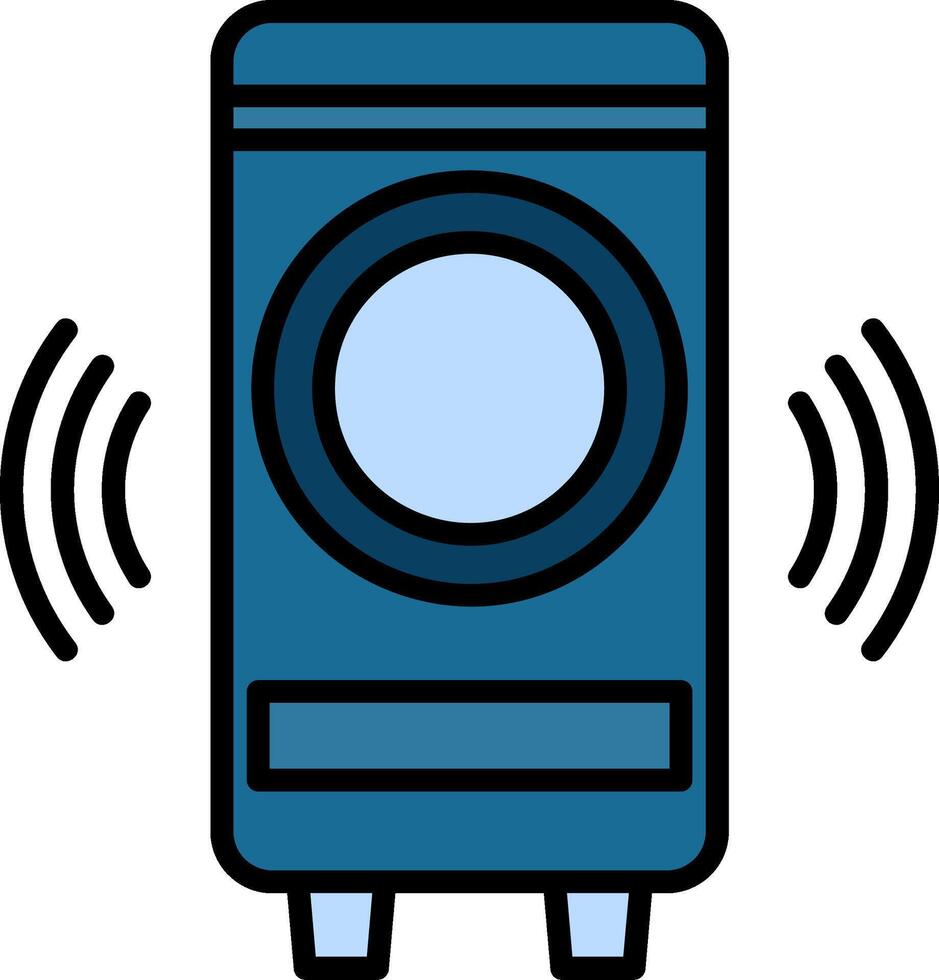 woofer línea lleno icono vector