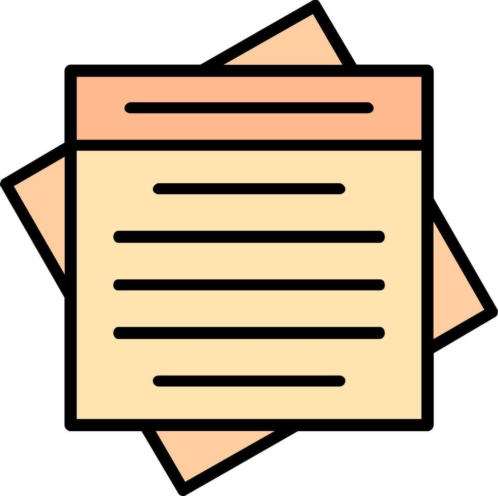 Sticky Note Line Filled Icon vector