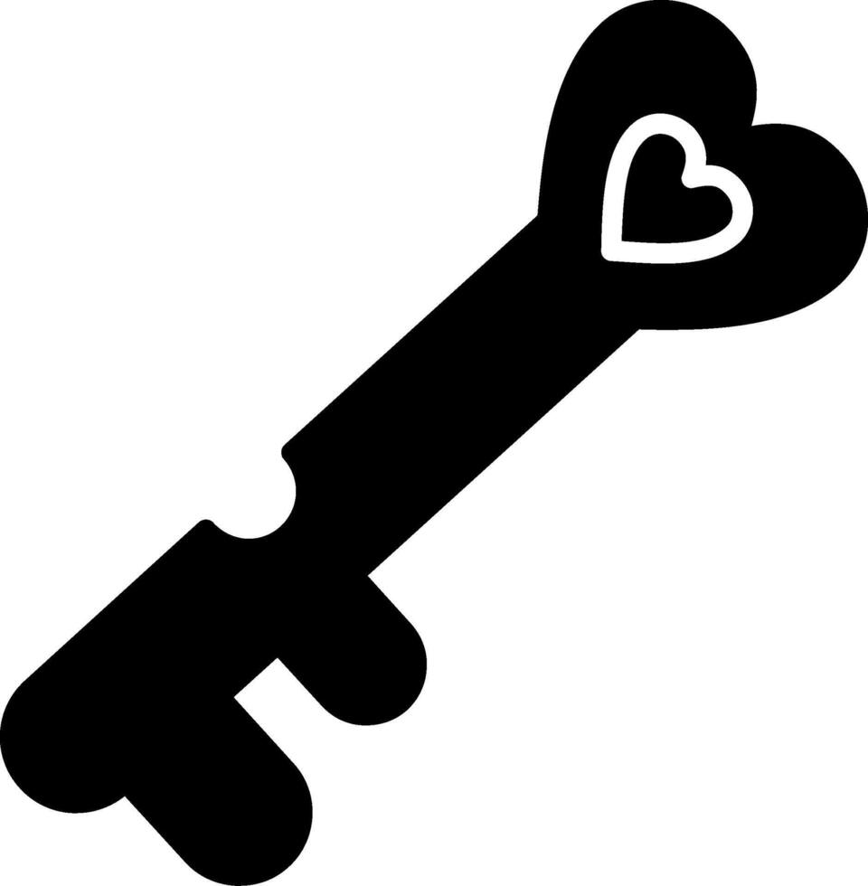 Love Key Glyph Icon vector