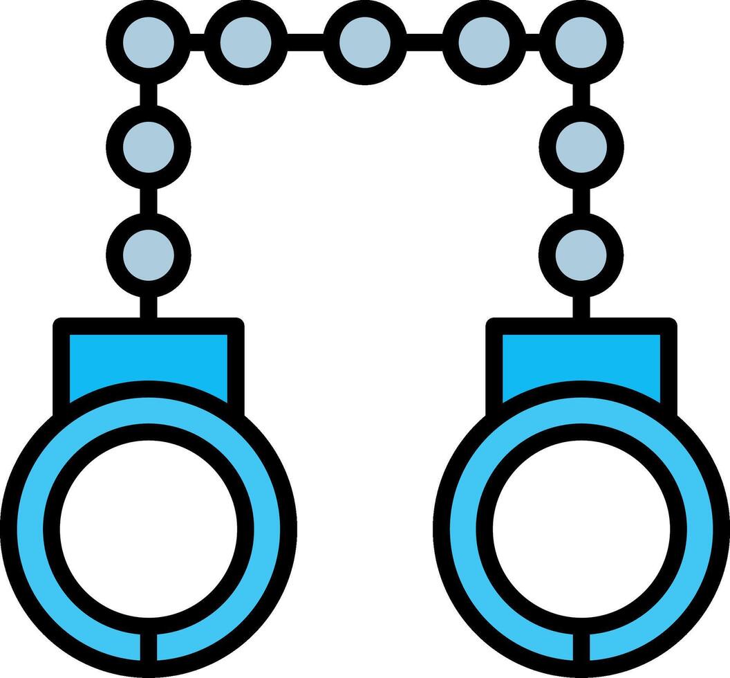 Hand Cuffs Line Filled Icon vector