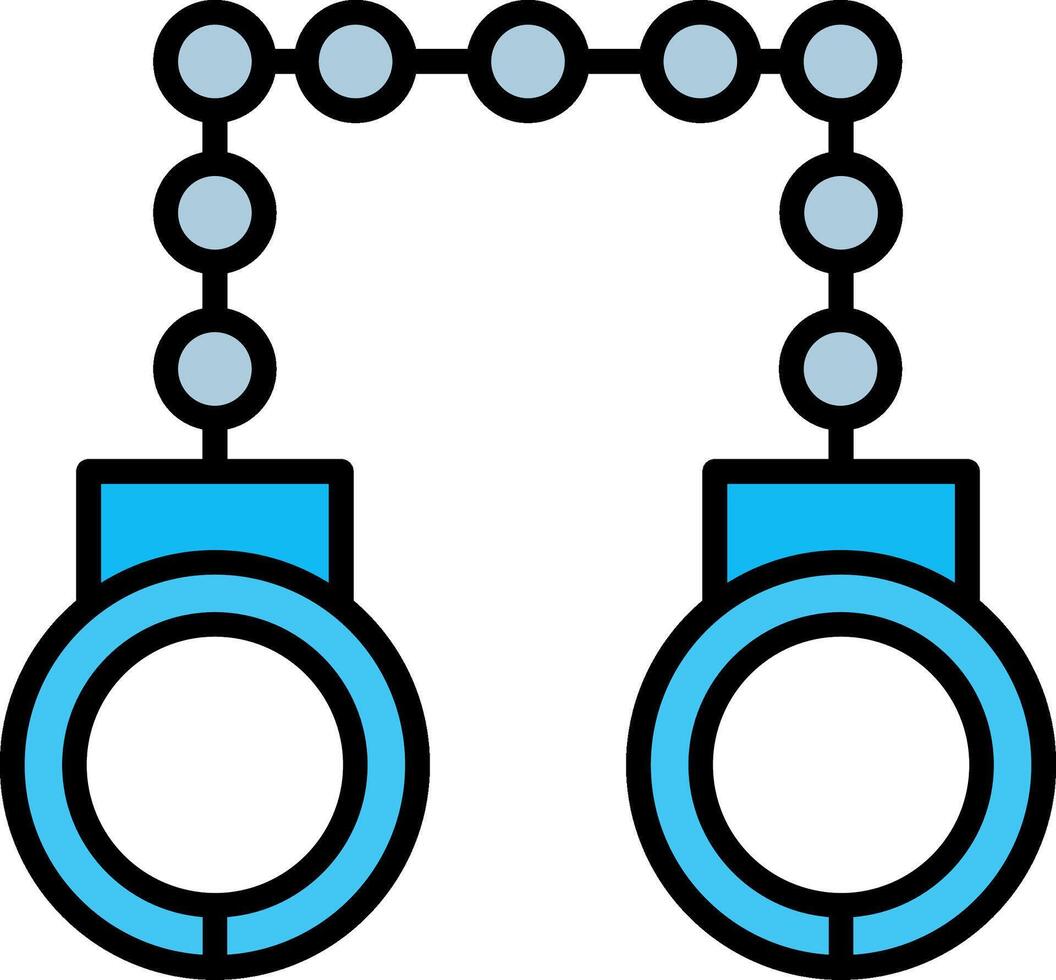 Hand Cuffs Line Filled Icon vector