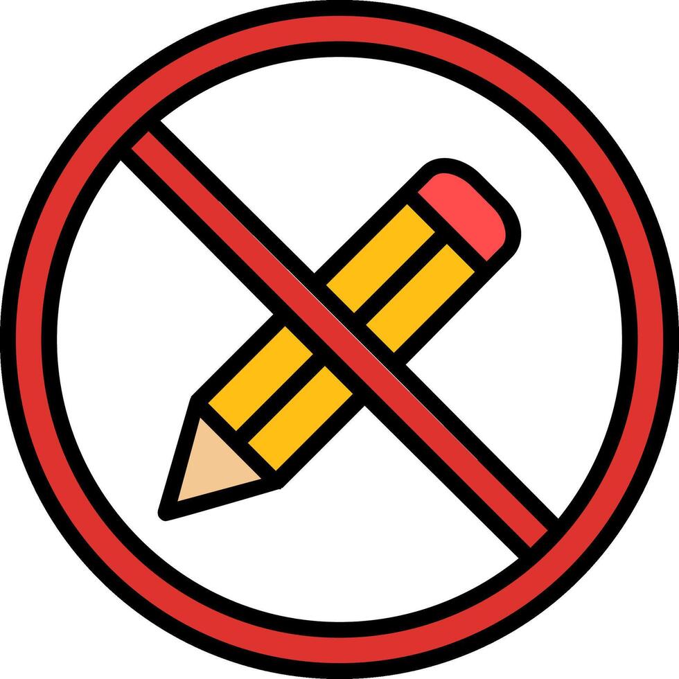 Prohibited Sign Line Filled Icon vector