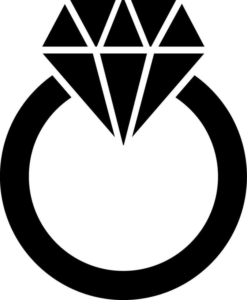 icono de glifo de anillo de diamantes vector