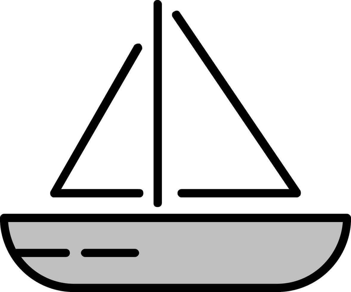 navegación barco línea lleno icono vector