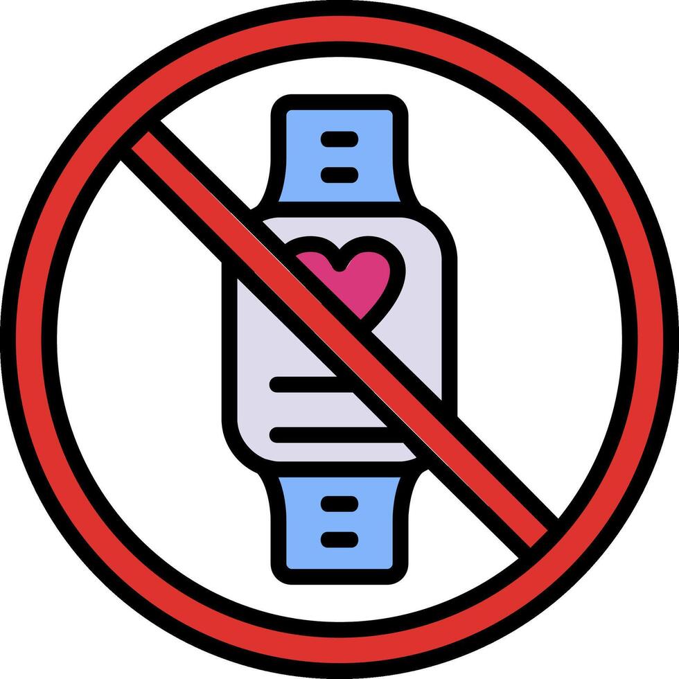 Prohibited Sign Line Filled Icon vector