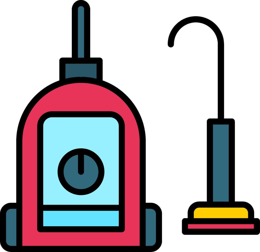 Vacuum Cleaner Line Filled Icon vector