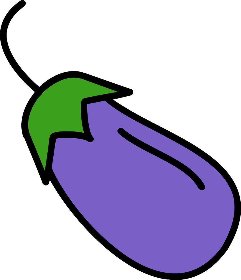 Brinjal Line Filled Icon vector