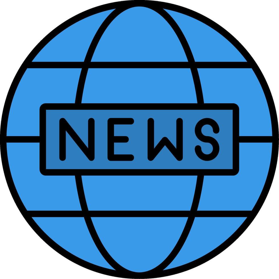 World News Line Filled Icon vector