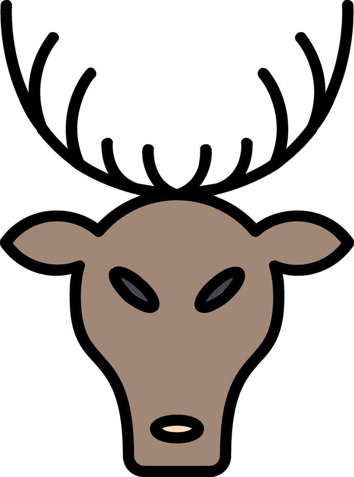 Deer Line Filled Icon vector