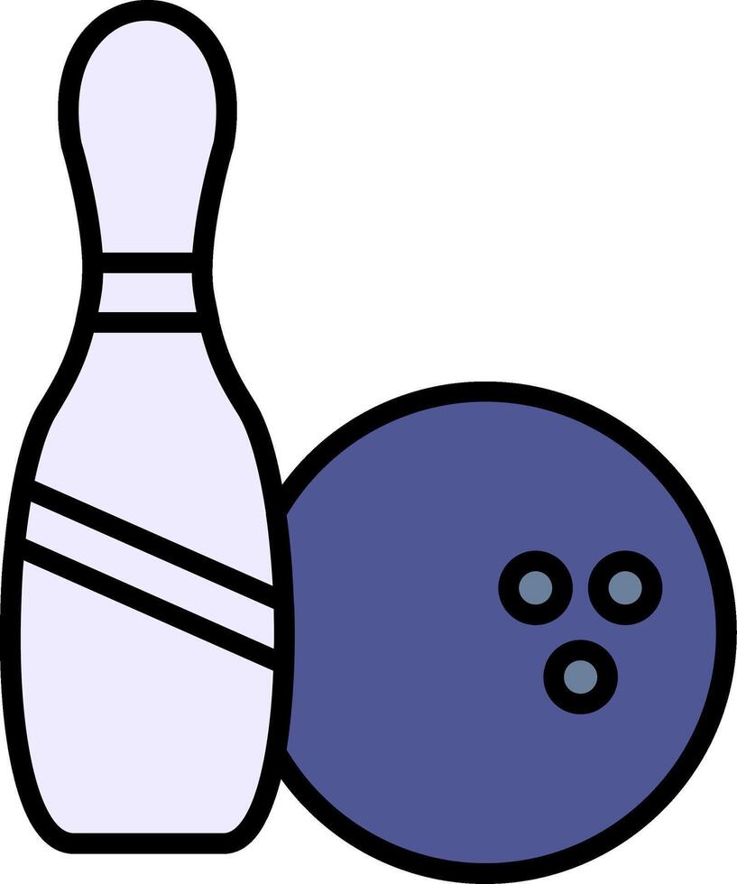 bolos línea lleno icono vector