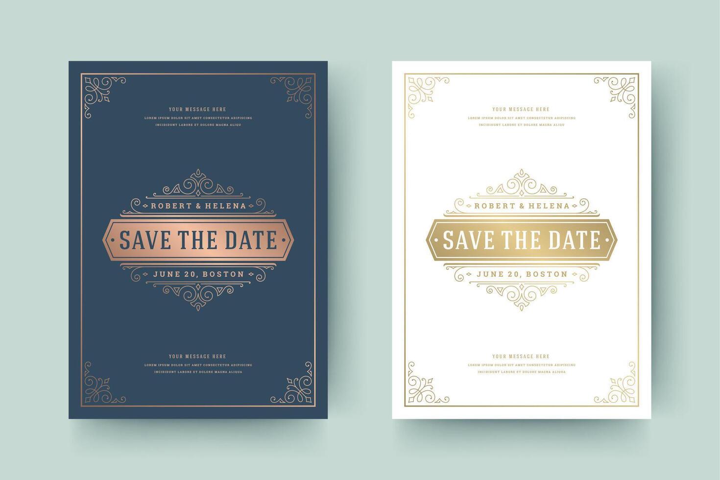 Wedding invitation save the date card typographic elegant template illustration. vector