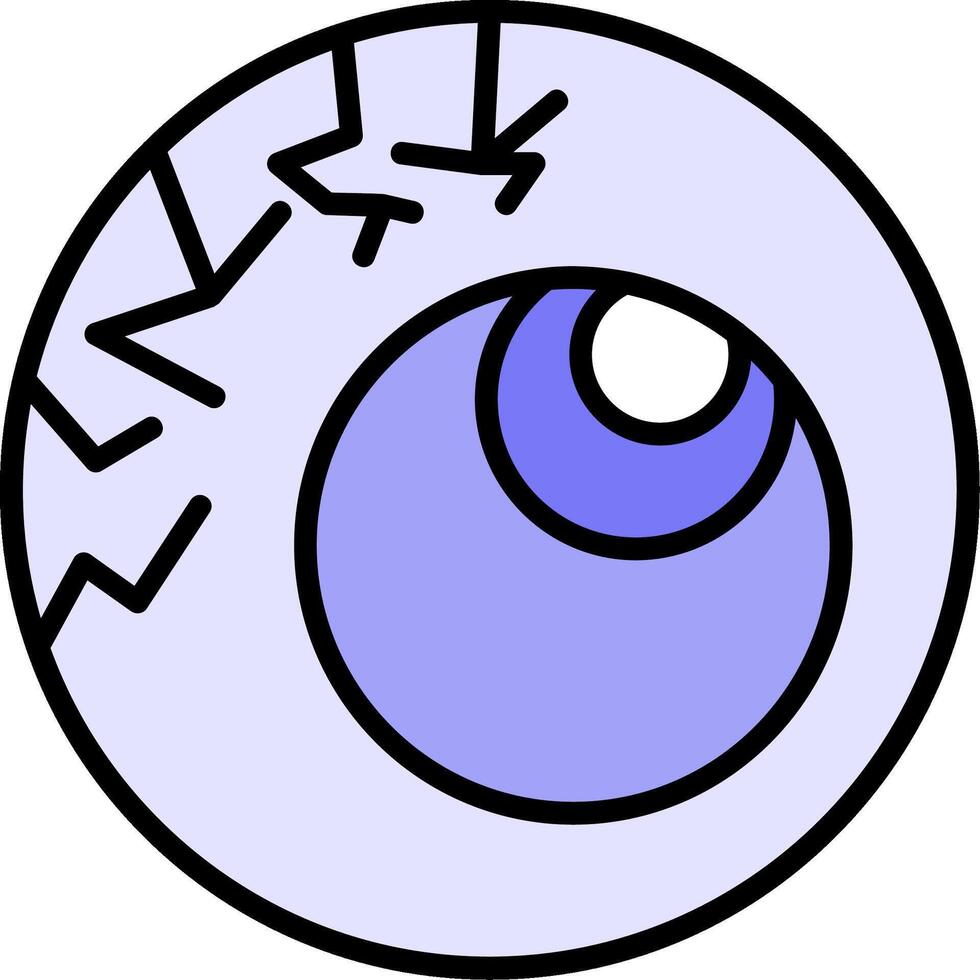 Scary Eyeball Line Filled Icon vector