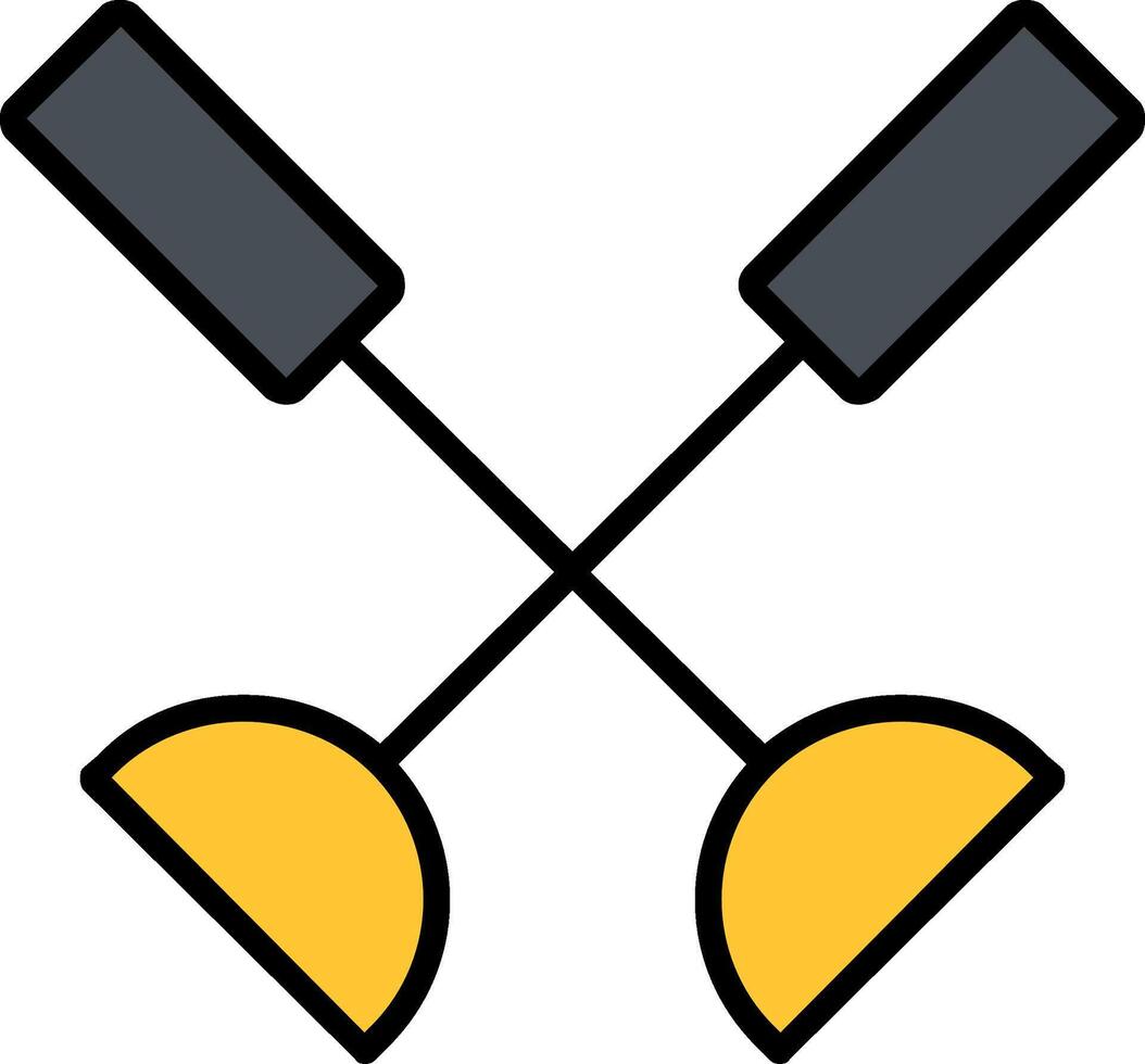 Paddle Line Filled Icon vector