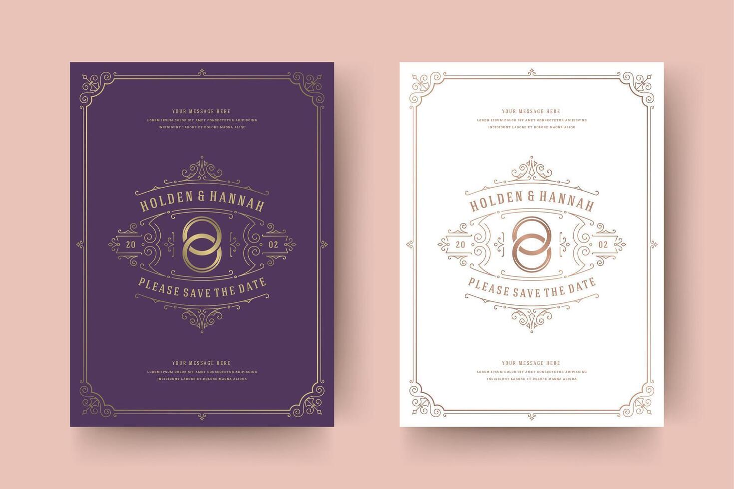 Wedding invitation save the date card typographic elegant template illustration. vector