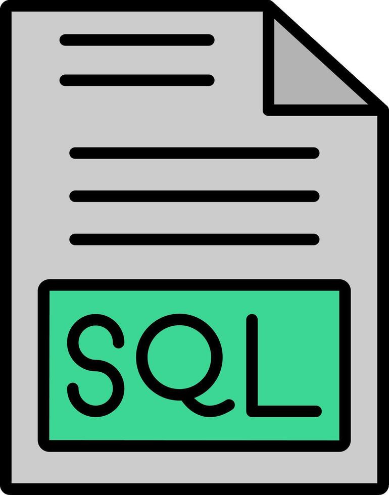 Sql Line Filled Icon vector