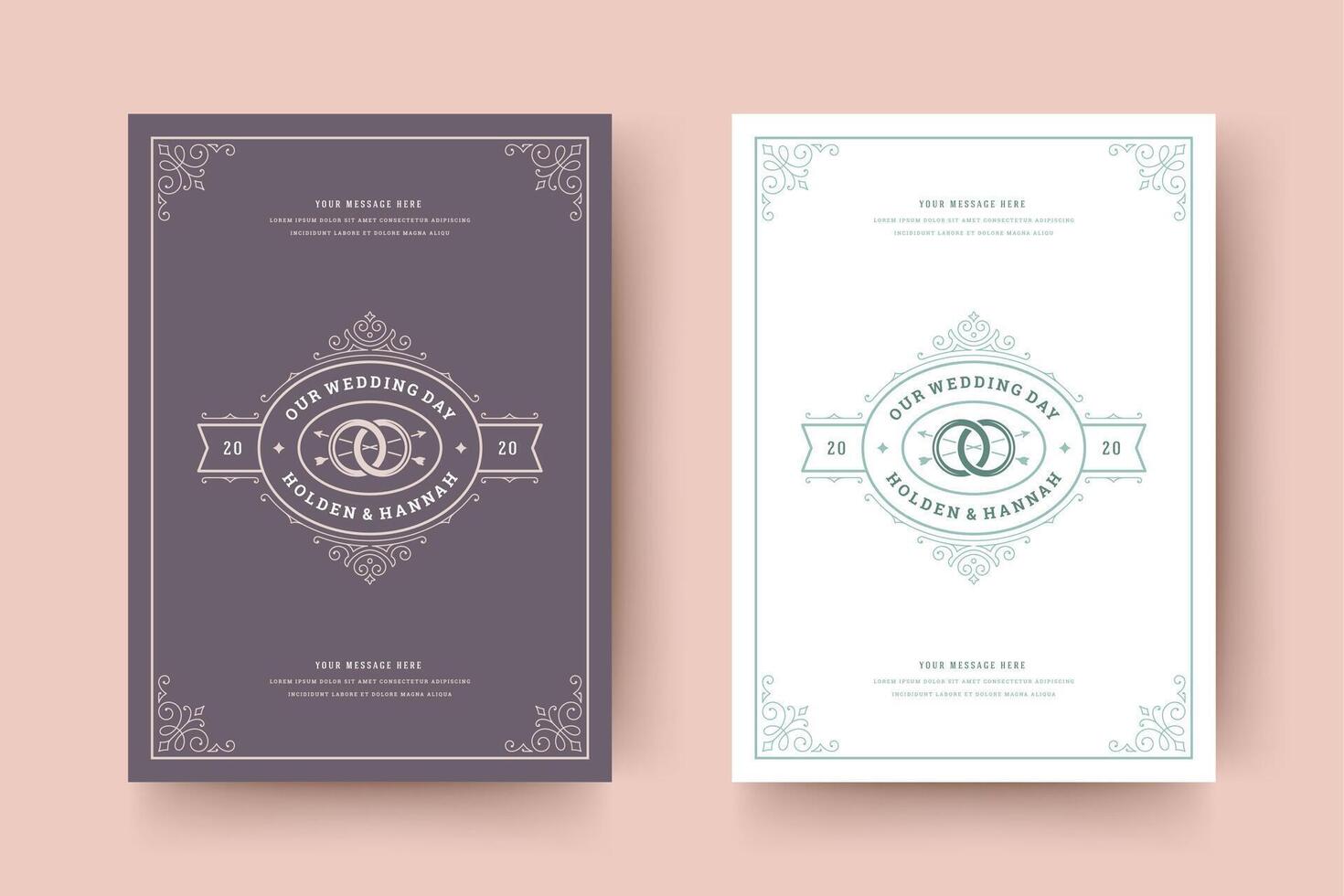 Wedding invitation save the date card typographic elegant template illustration. vector