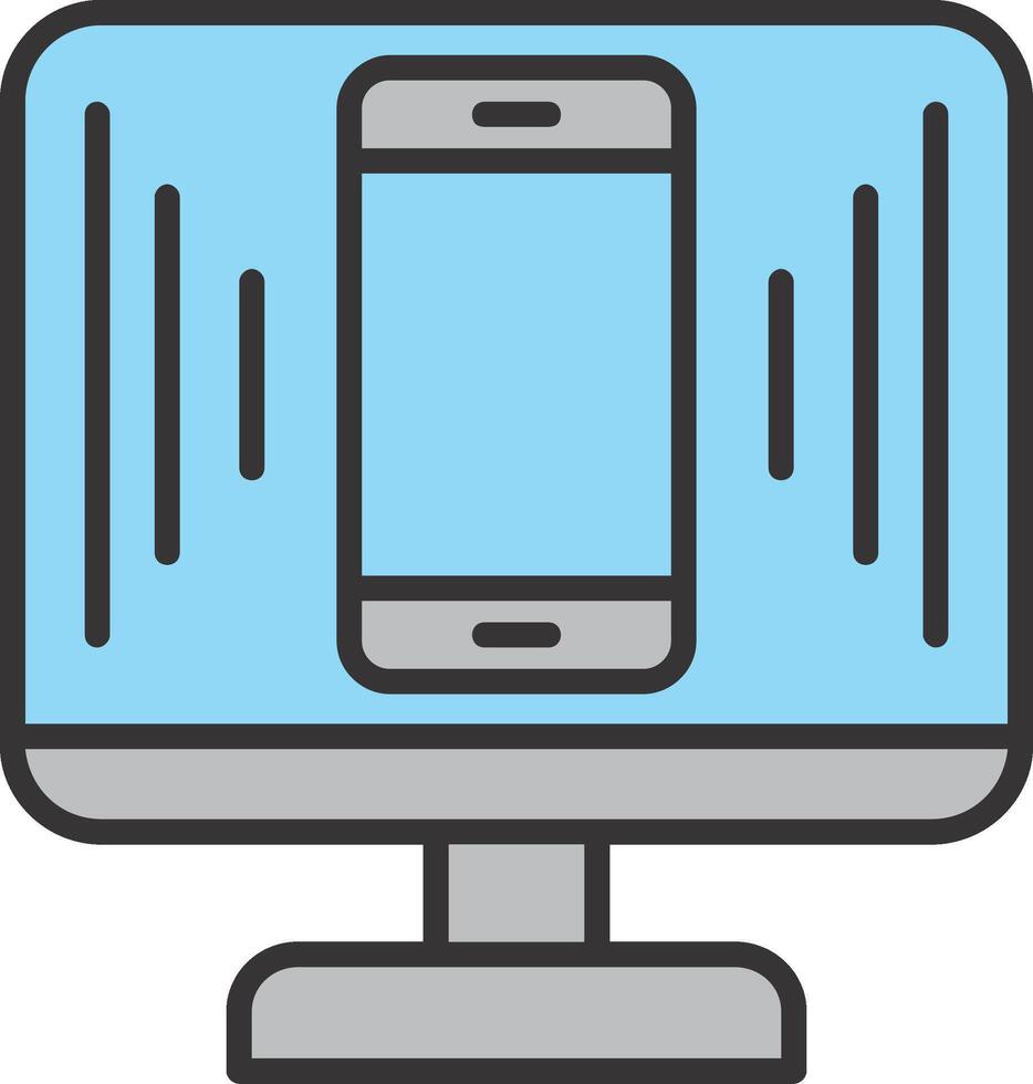 Responsive Design Line Filled Icon vector