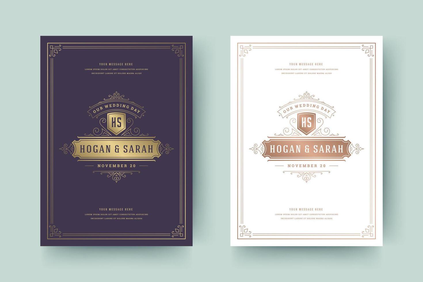 Wedding invitation save the date card typographic elegant template illustration. vector