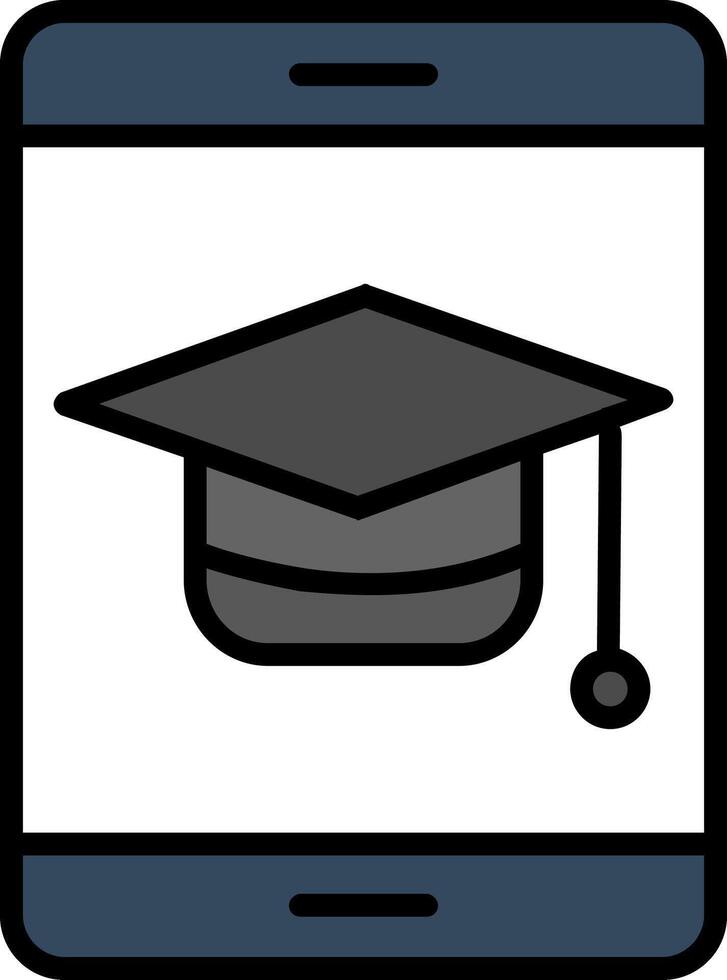 Graduation Line Filled Icon vector