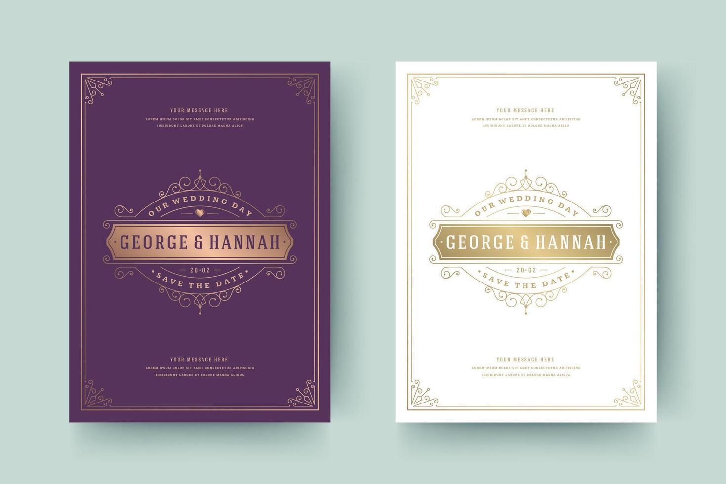 Wedding invitation save the date card typographic elegant template illustration. vector