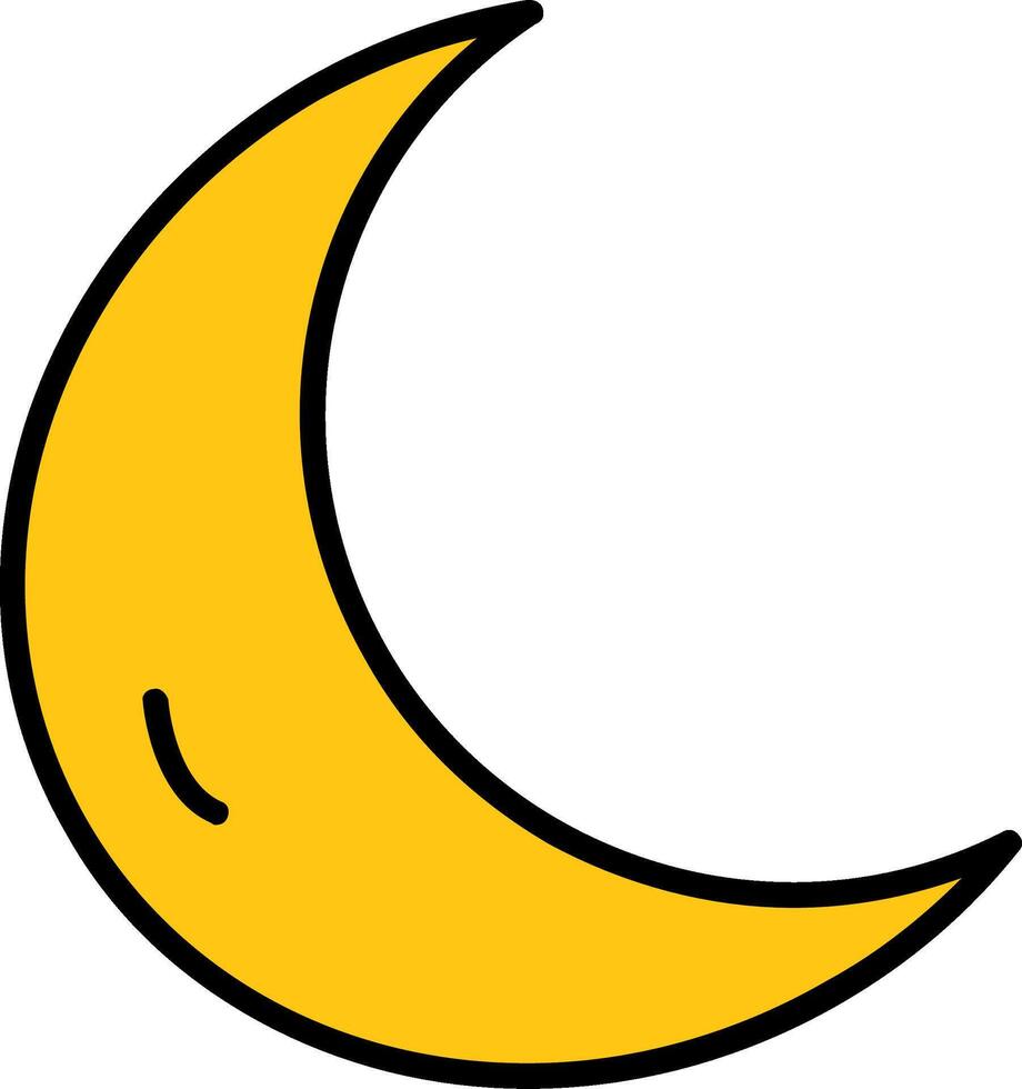 Moon Line Filled Icon vector