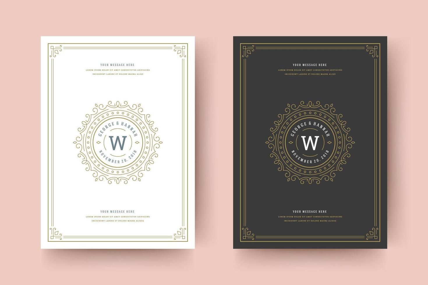 Wedding invitation save the date card typographic elegant template illustration. vector