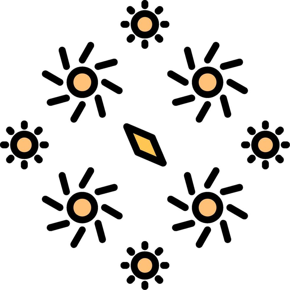 Firework Line Filled Icon vector