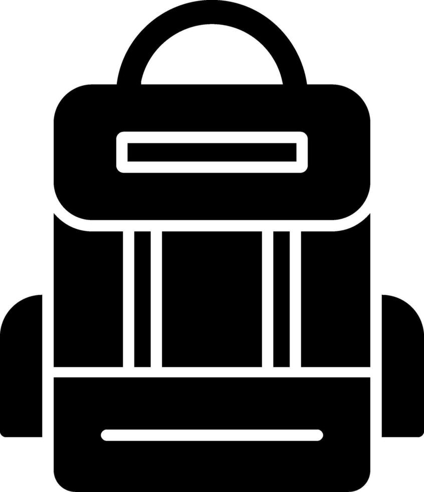 icono de glifo de mochila vector