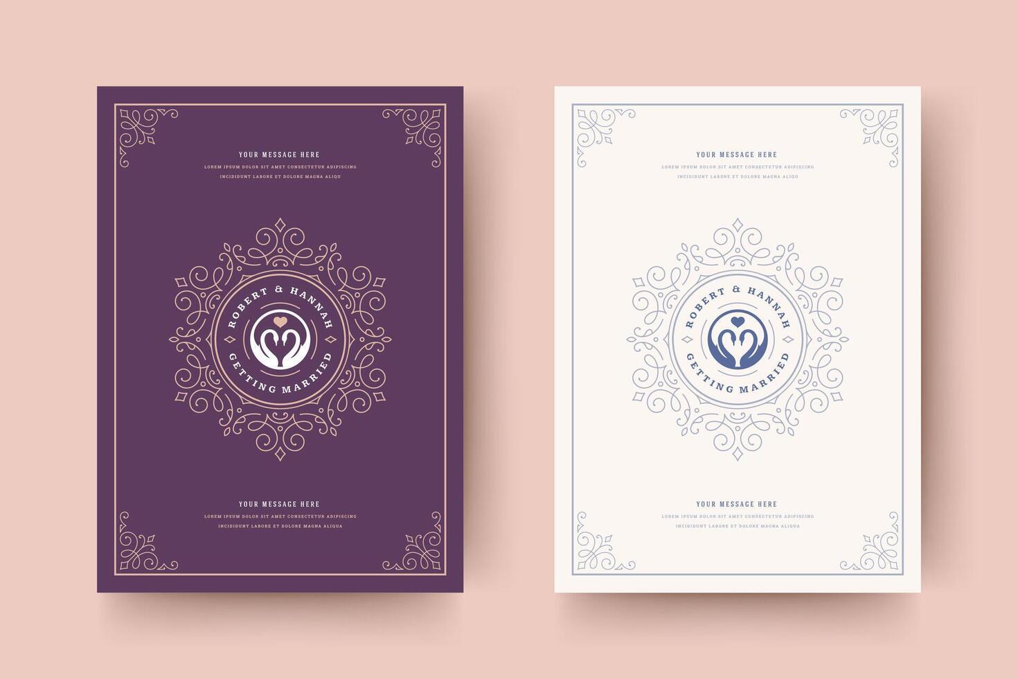 Wedding invitation save the date card typographic elegant template illustration. vector
